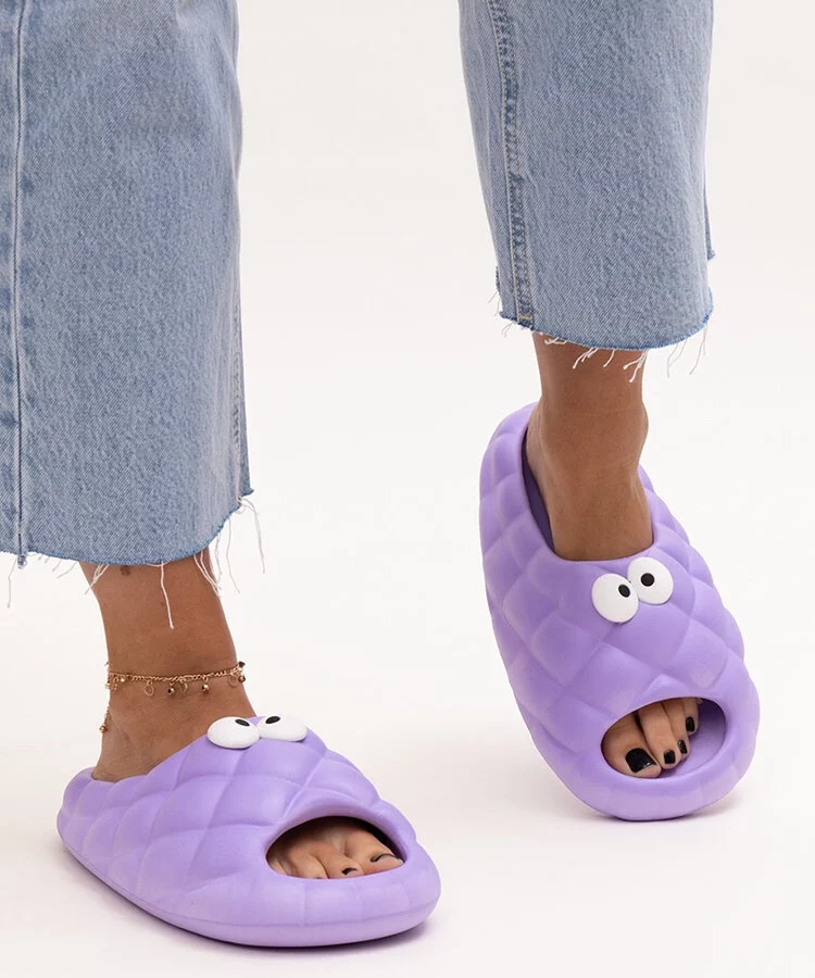 Fioletowe klapki piankowe z oczami Gorgesa