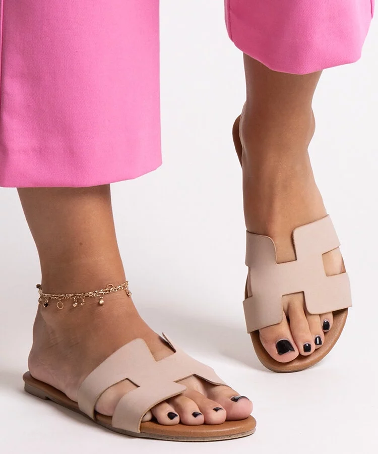 Beżowe klasyczne klapki Juma