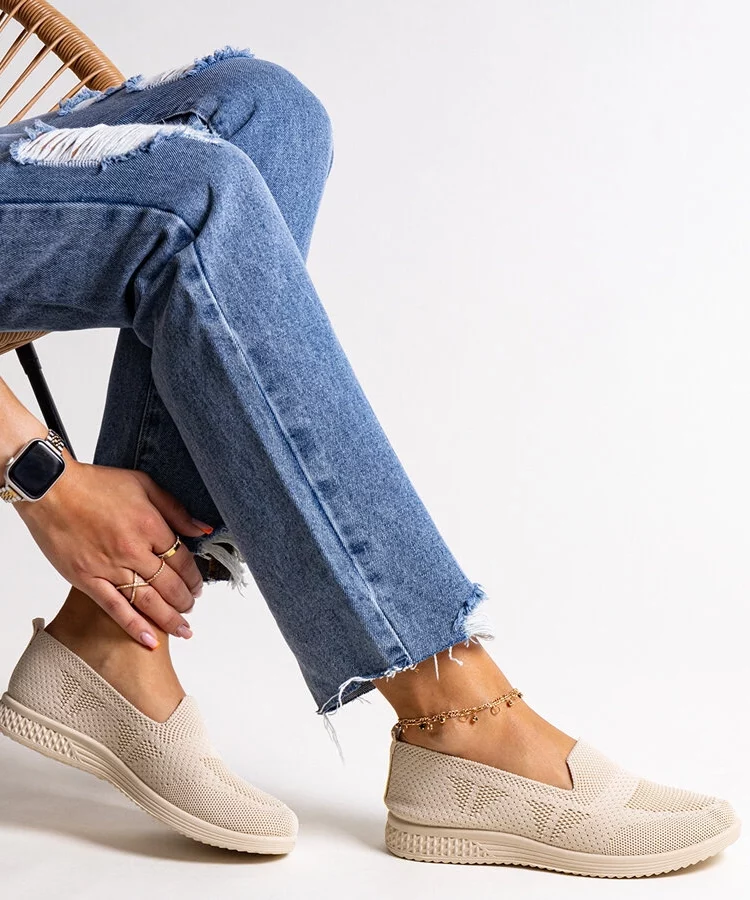 Beżowe wsuwane tenisówki Abadly