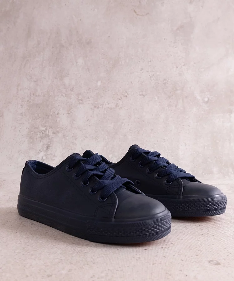 Granatowe trampki dziecięce z eco skóry Azizana