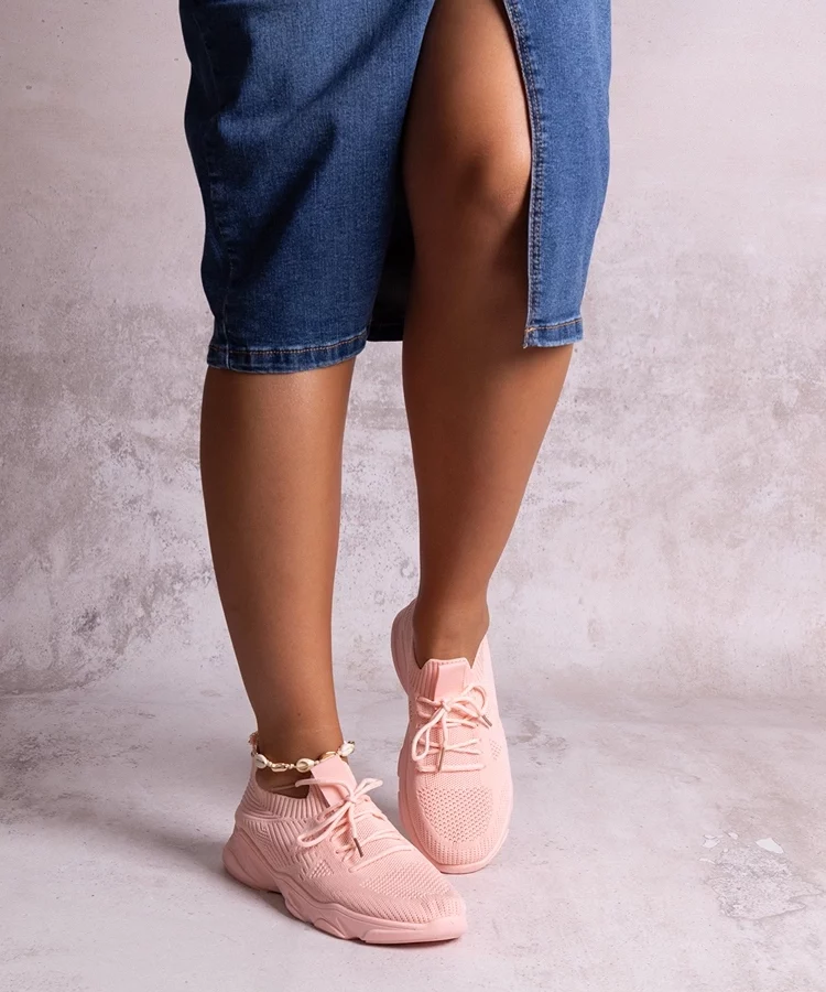 Różowe materiałowe sneakersy Madi