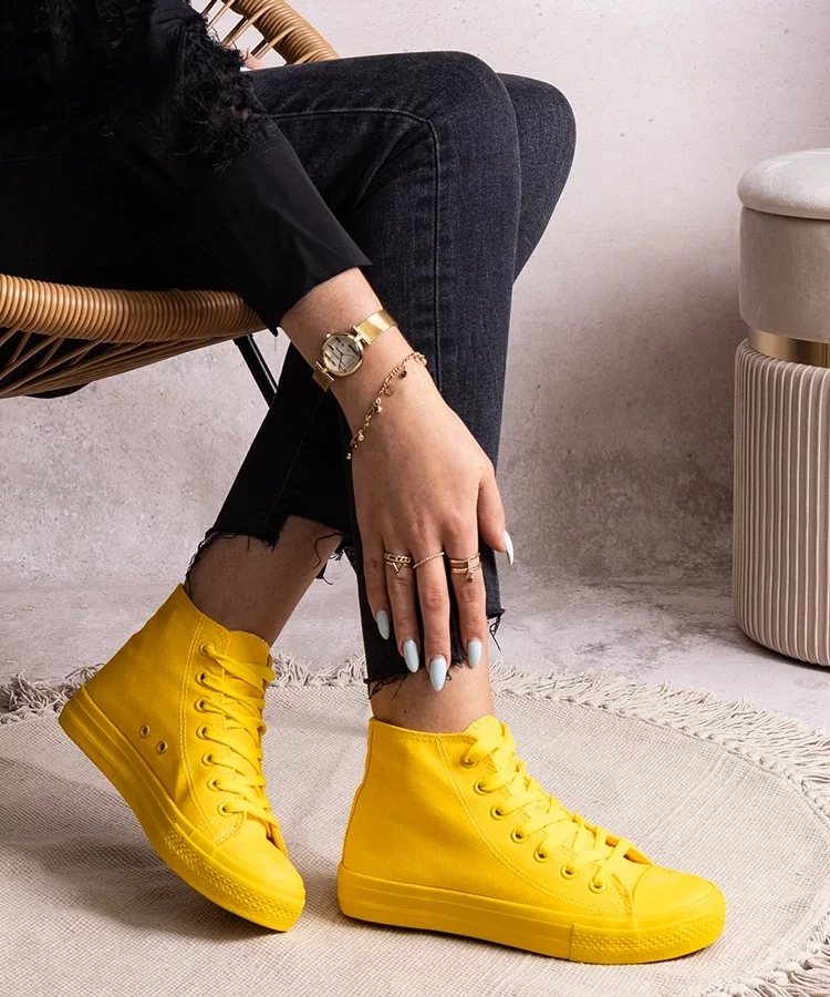 Żółte wysokie trampki Rafife