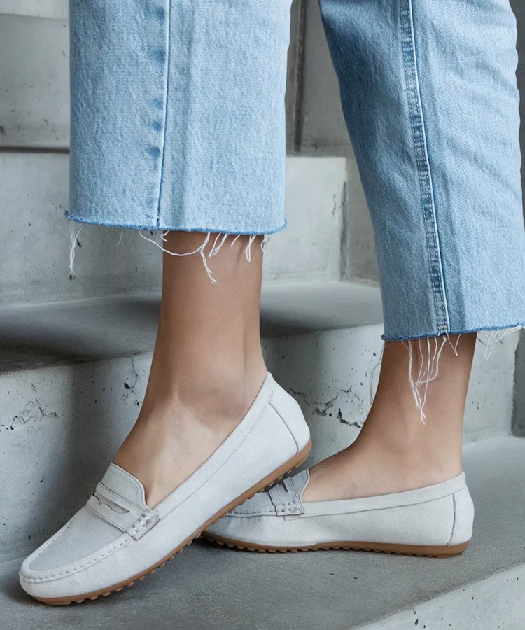 Szare mokasyny z eko-zamszu Cellarengo