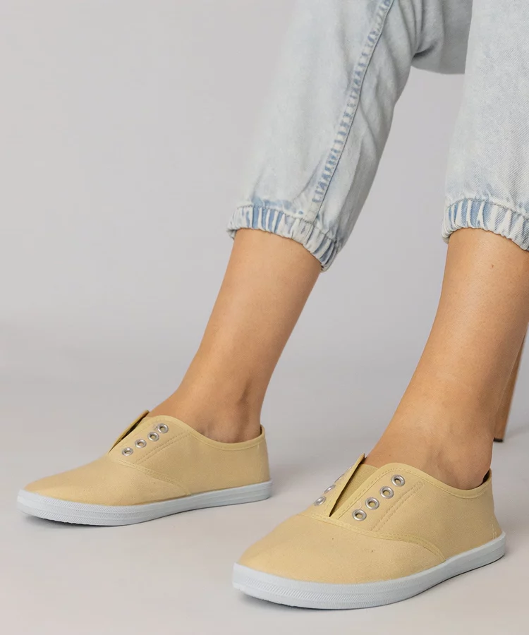 Szare materiałowe tenisówki wsuwane Vilma