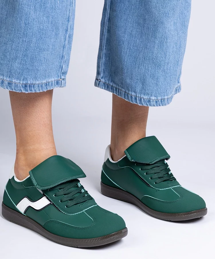 Zielone niskie sneakersy sznurowane Edelmira