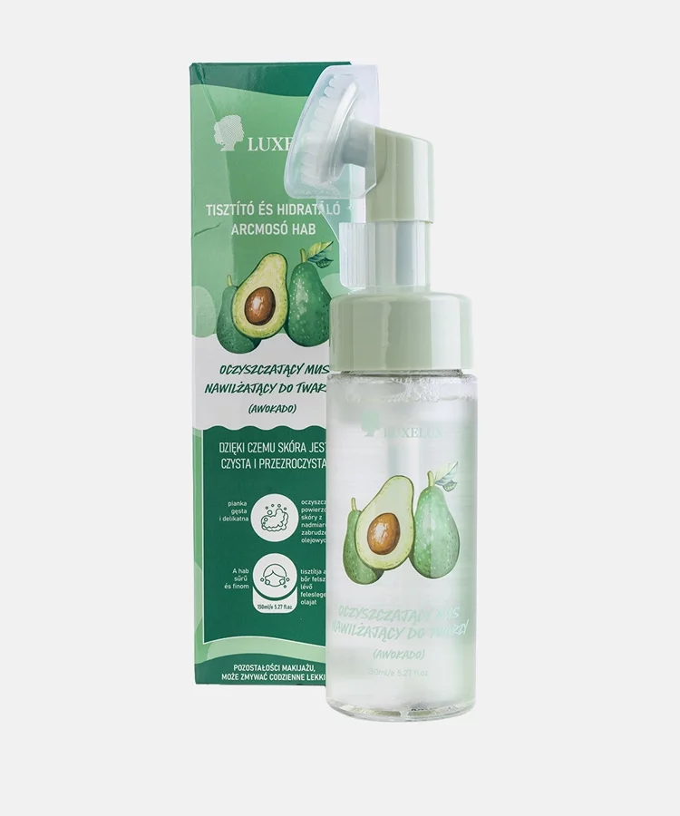 Oczyszczająco-nawilżający mus do twarzy z awokado Luxelux