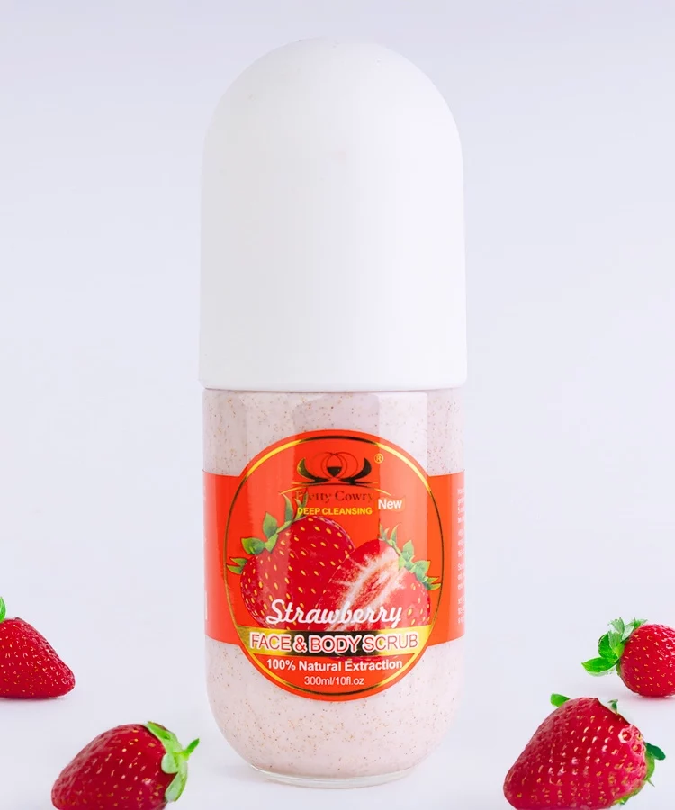 Truskawkowy peeling do twarzy i ciała Pretty Cowry 300 ml