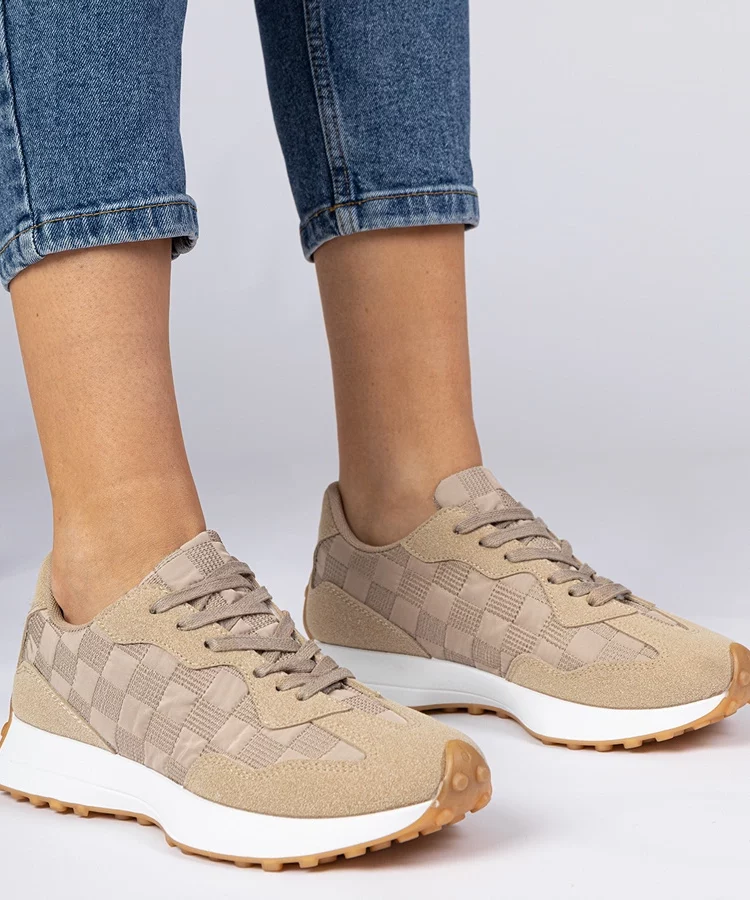 Beżowe sneakersy sportowe damskie Samara