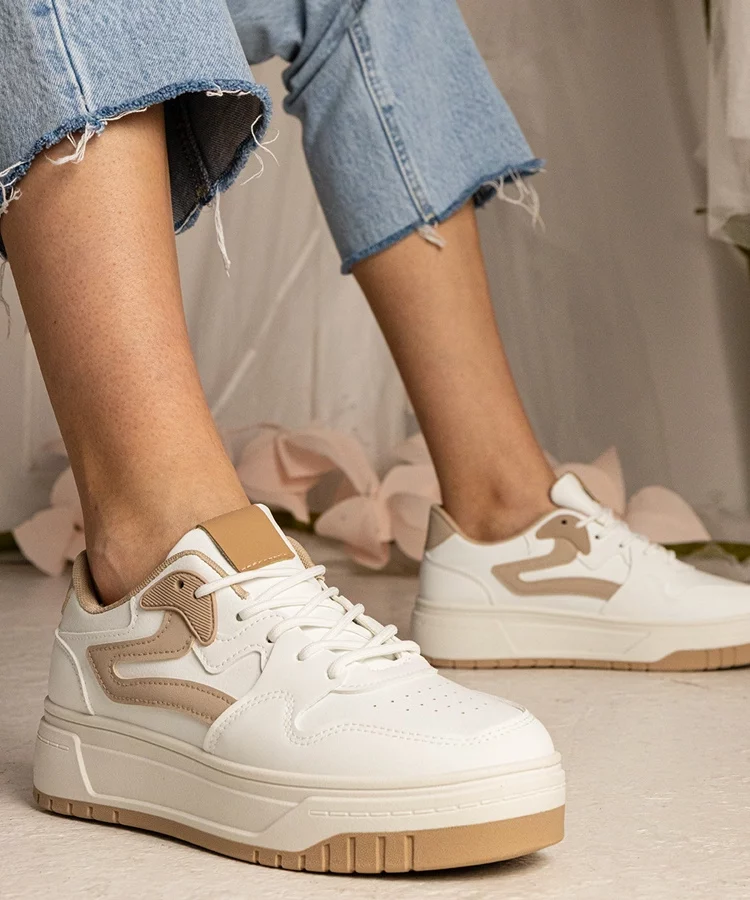 Białe sneakersy trampki damskie sportowe Seisha