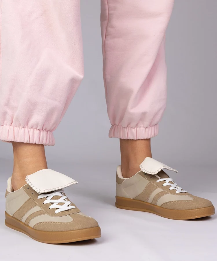 Beżowe sneakersy trampki damskie sportowe Lukka