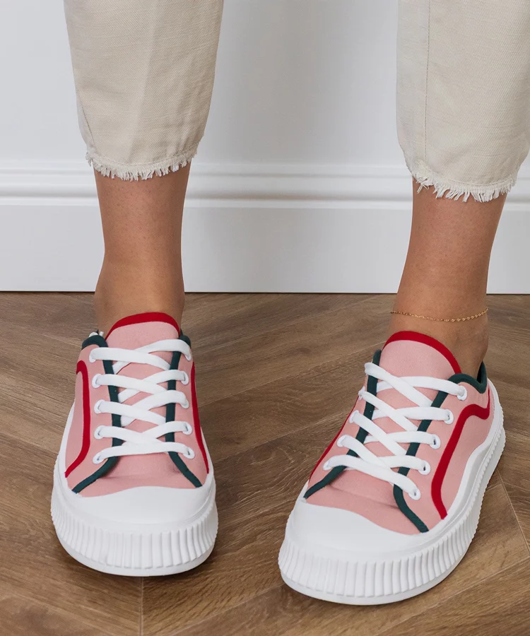 Różowe trampki damskie na platformie Salis