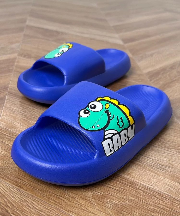 Niebieskie klapki dziecięce z nadrukiem Milos