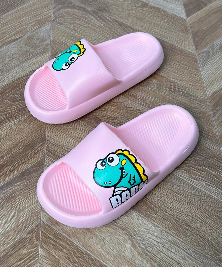 Różowe klapki dziecięce z nadrukiem Milos