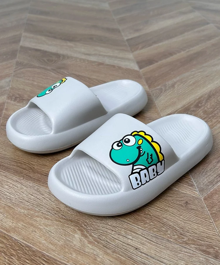 Szare klapki dziecięce z nadrukiem Milos