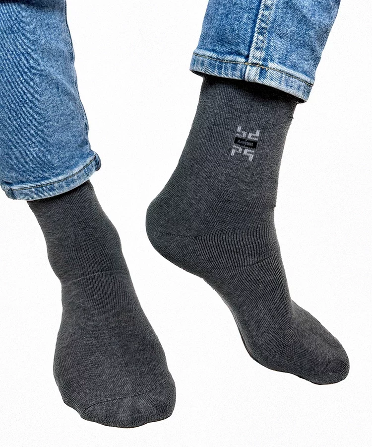 Szare męskie ciepłe skarpetki Narus
