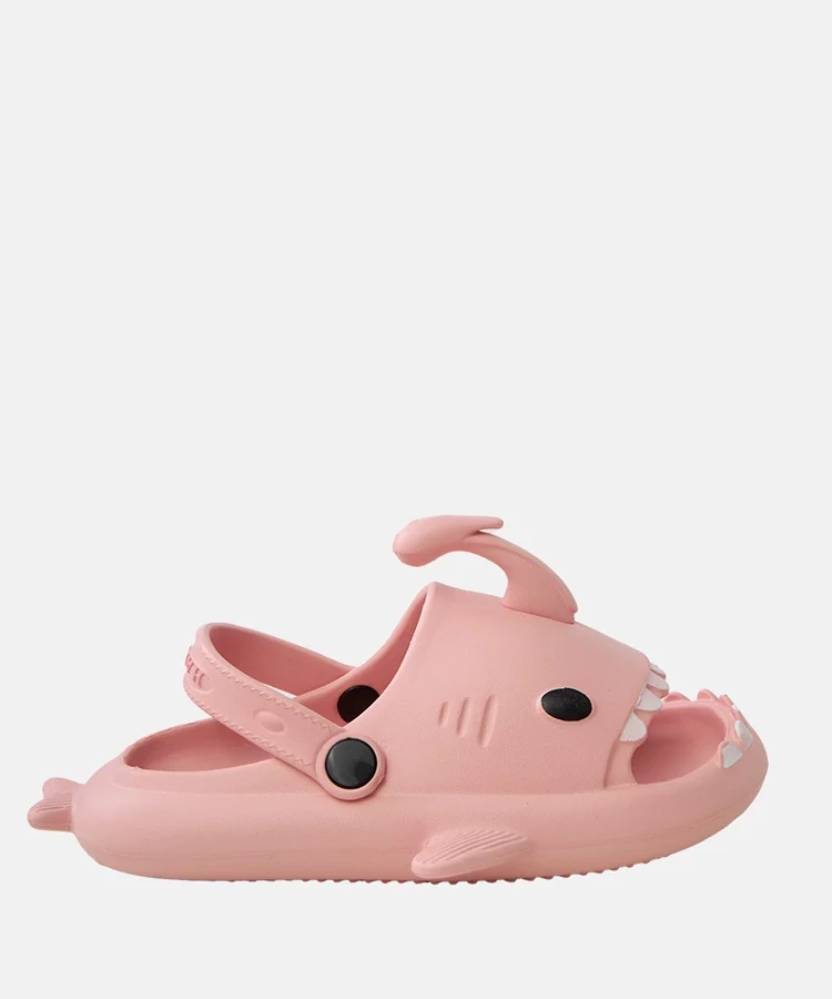 Różowe klapki dziecięce z motywem rekina Tossi