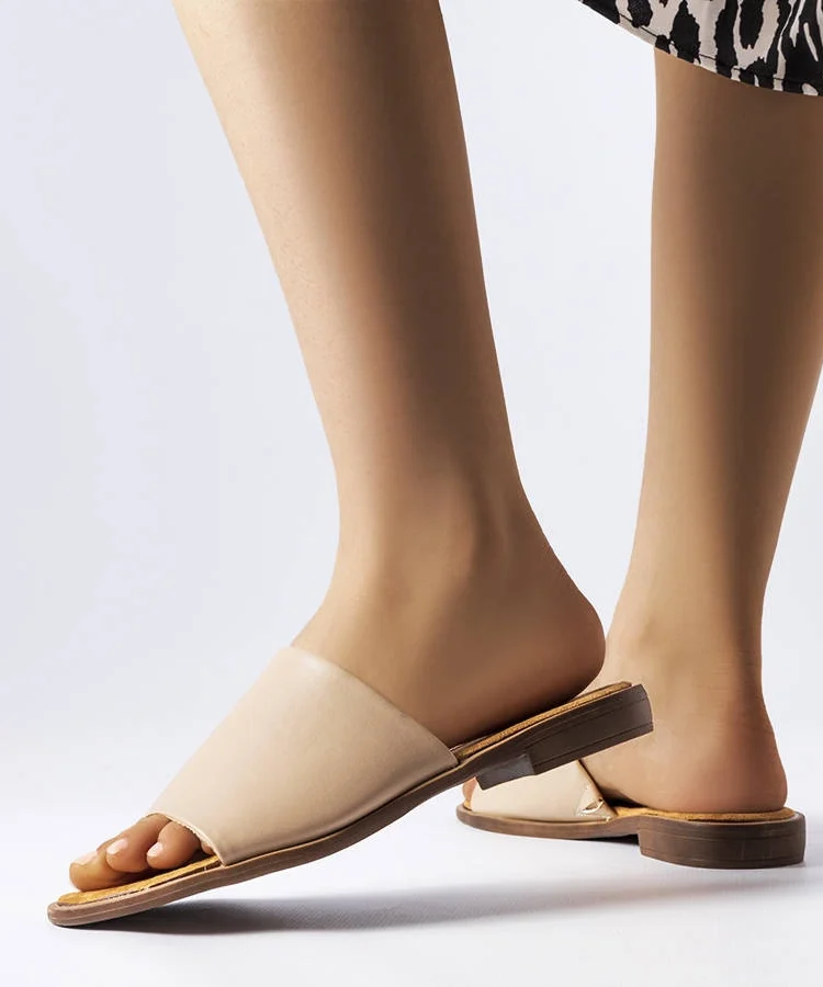 Beżowe eleganckie klapki Mainville