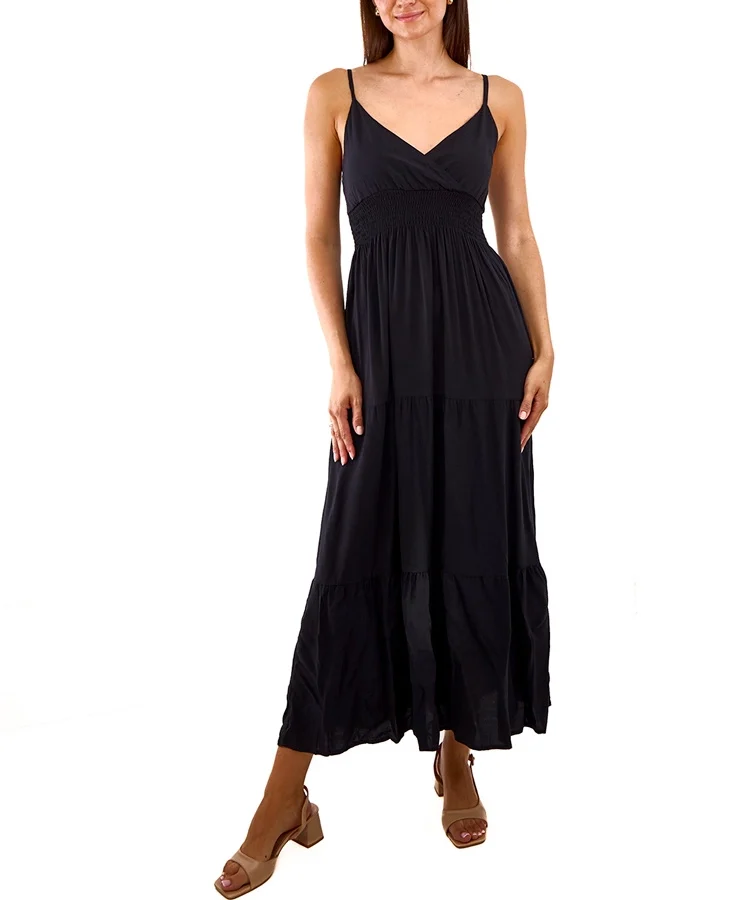 Czarna sukienka maxi w stylu boho Trill