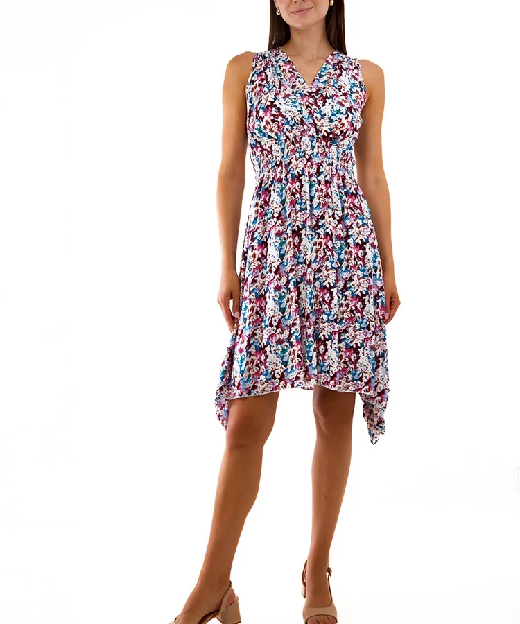 Czerwona sukienka w kwiaty Savoia