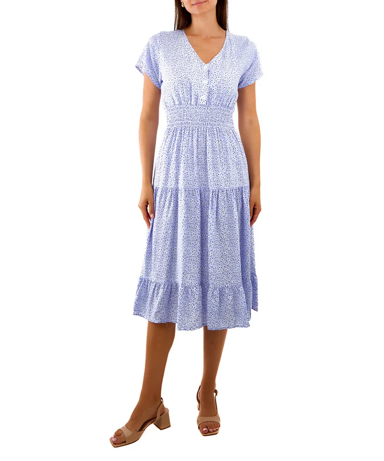 Fioletowa sukienka w kwiaty Generoso