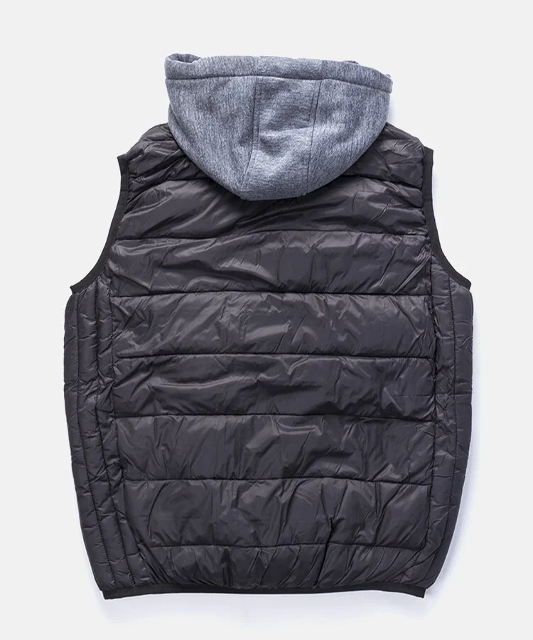 Granatowa męska kamizelka z dresowym kapturem Avar