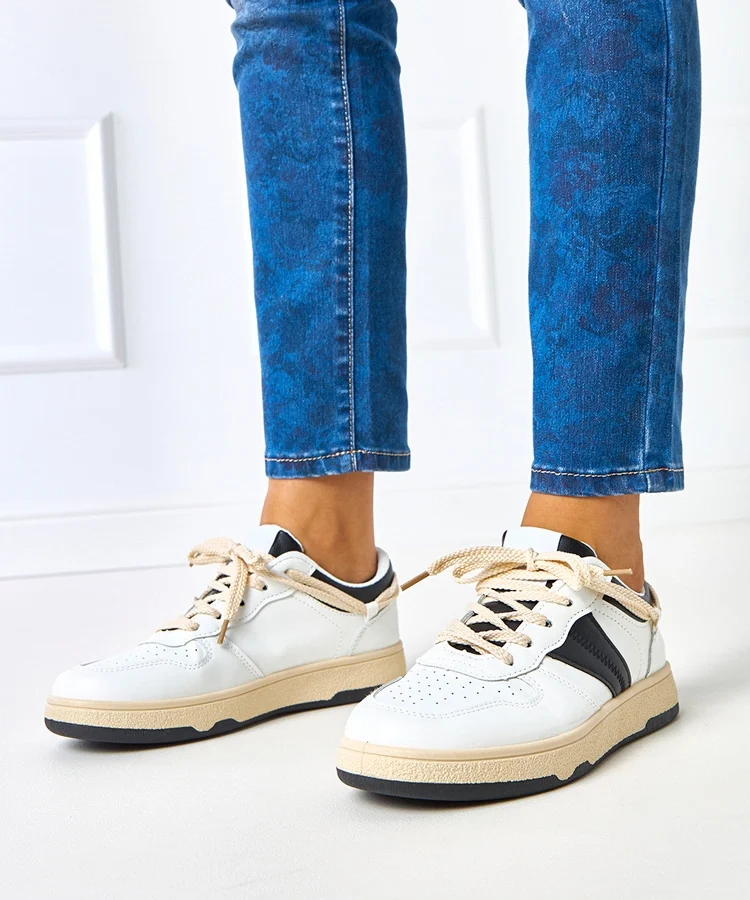 Biało-czarne damskie sneakersy Marcella