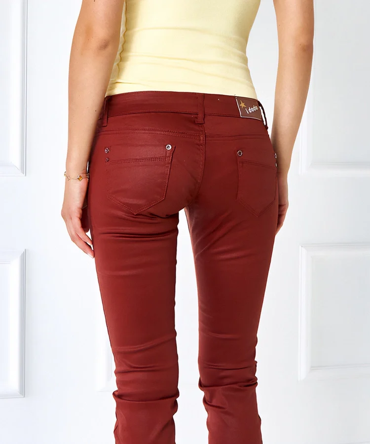 Bordowe materiałowe spodnie Marselhesa