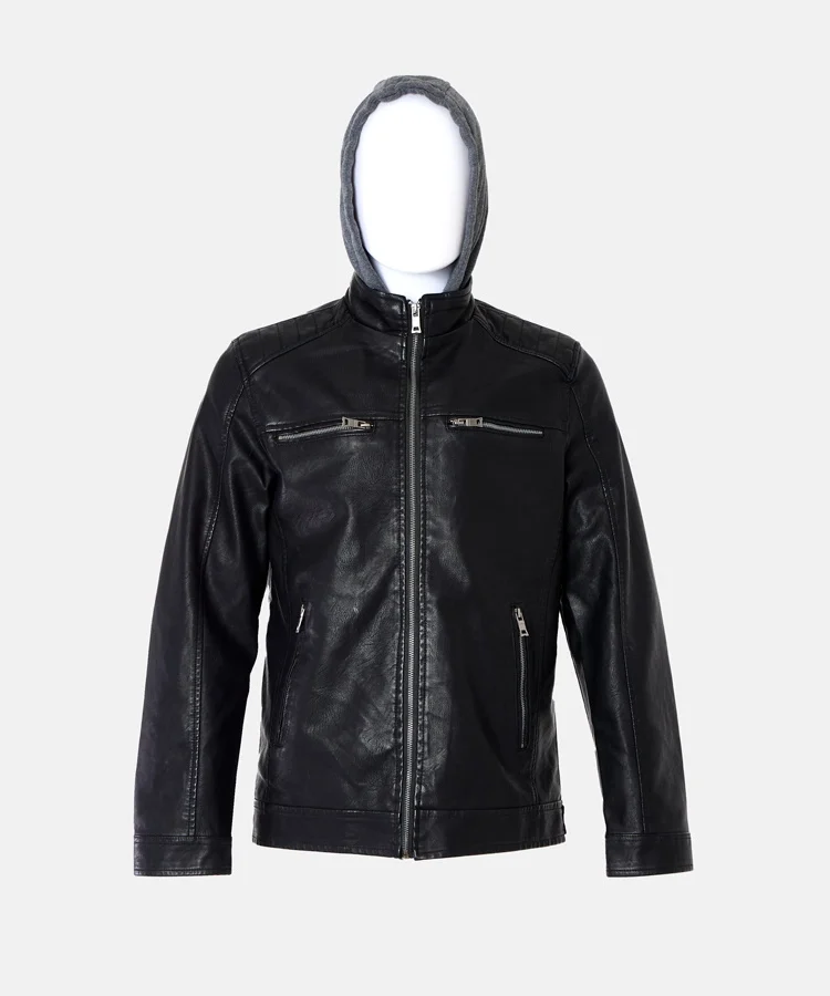 Czarna męska kurtka z kapturem Martines