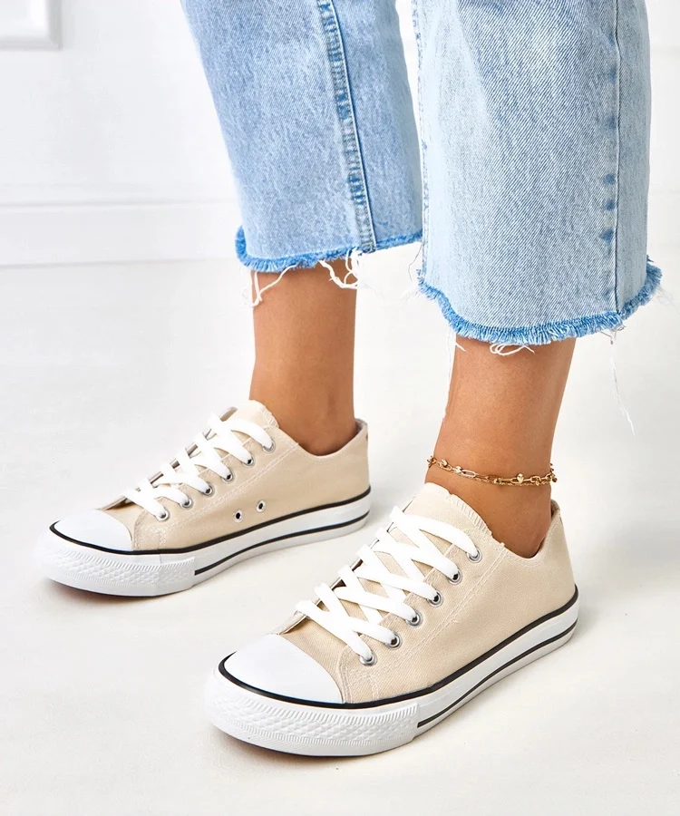 Beżowe klasyczne damskie trampki Zurhat