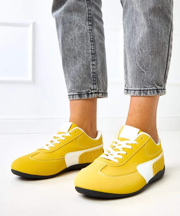 Żółte sneakersy z białym akcentem Manaar