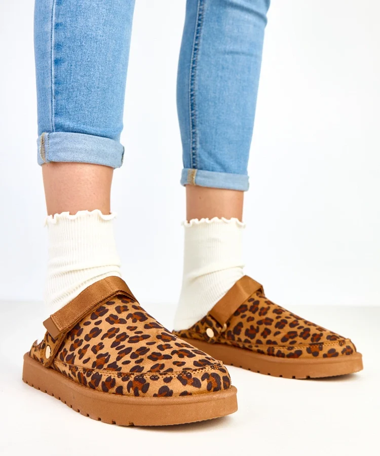 Panterkowe mule zapinane na rzep Miluska