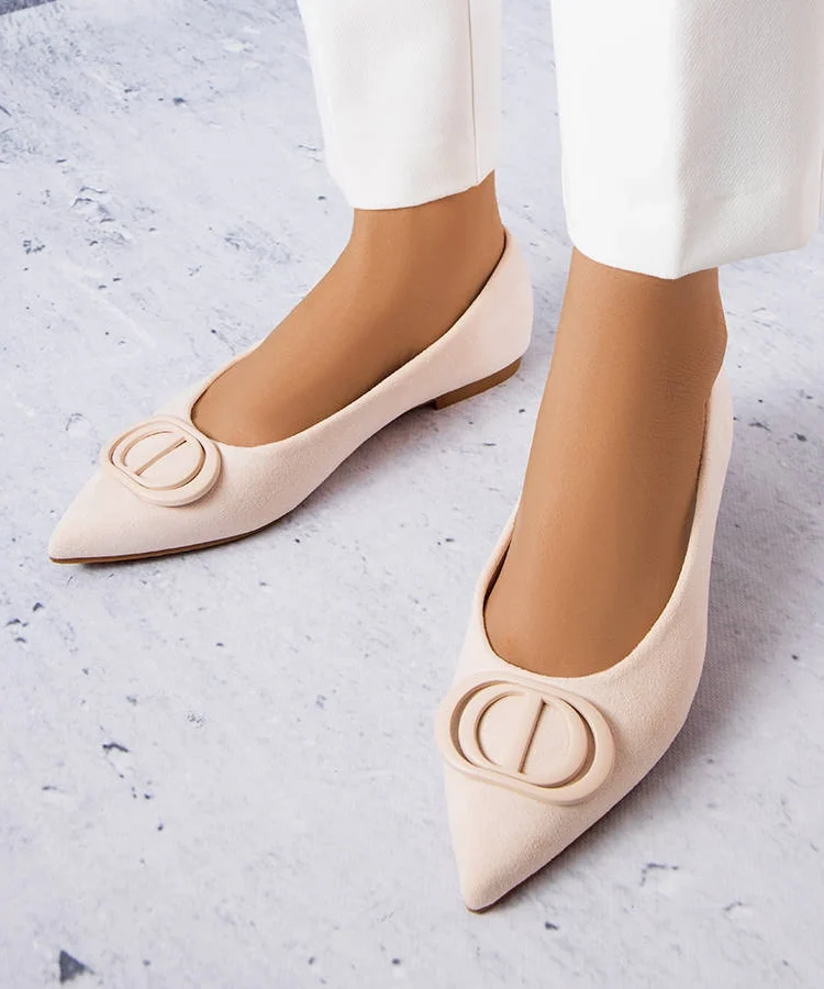 Beżowe balerinki z ekozamszu Grignon