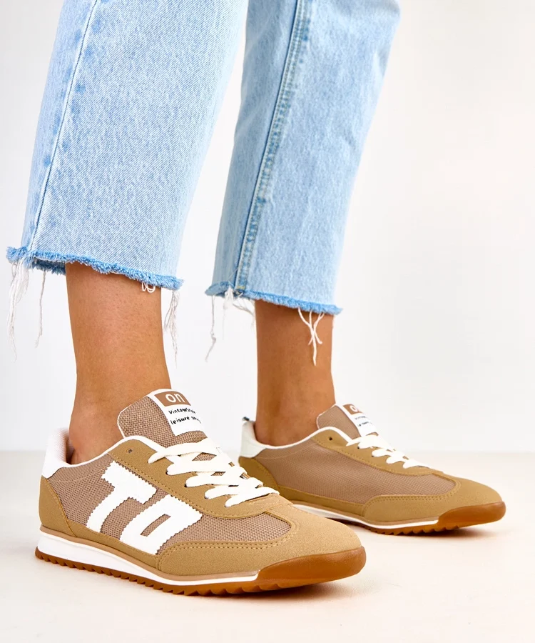 Zielone sneakersy sportowe z białymi elementami Ainslie