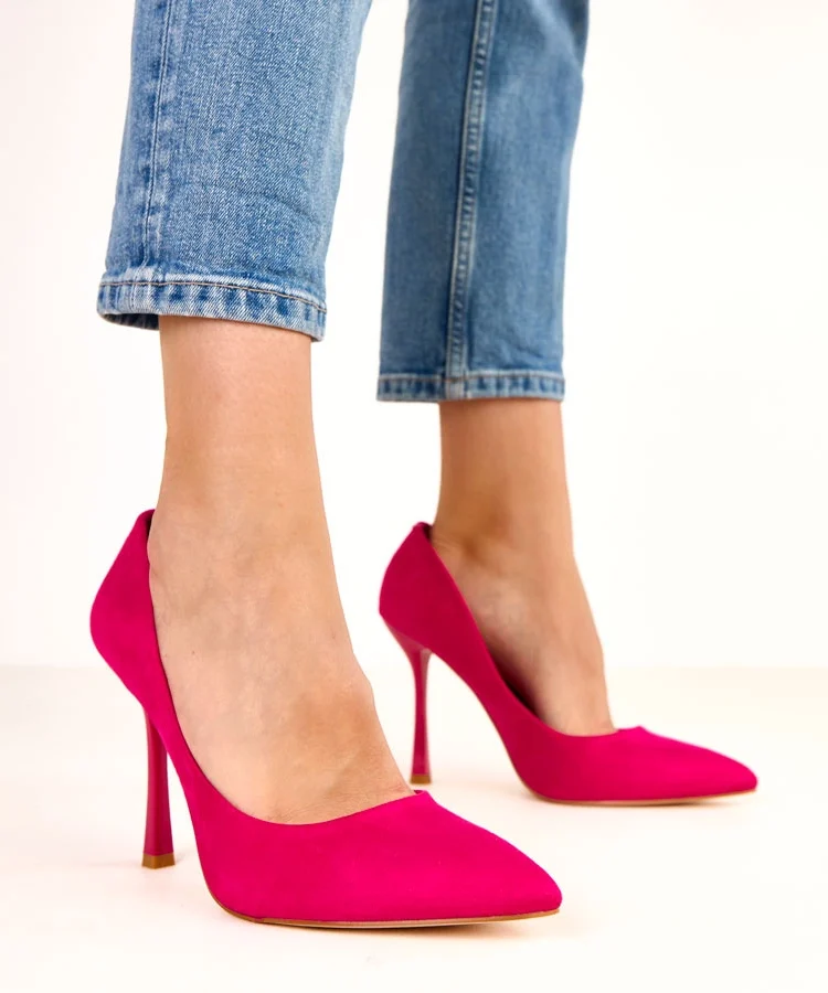 Różowe szpilki z ekozamszu Alexa