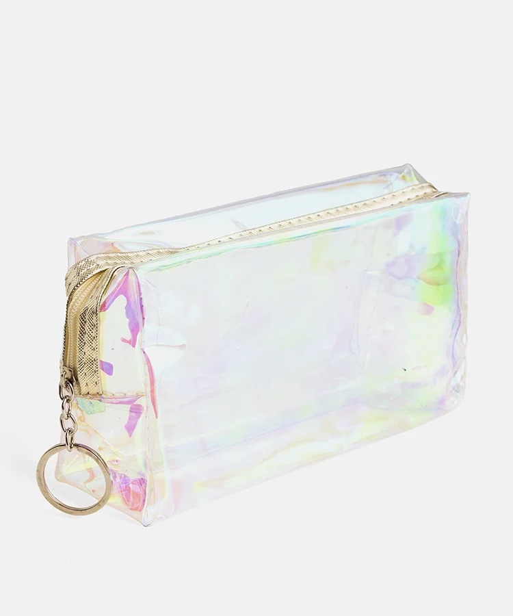 Zielona transparentna kosmetyczka Ferra