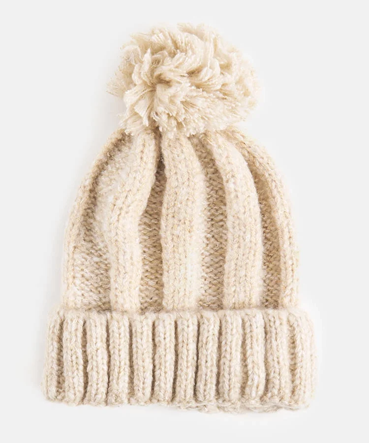 Beżowa czapka z pomponem Cormil