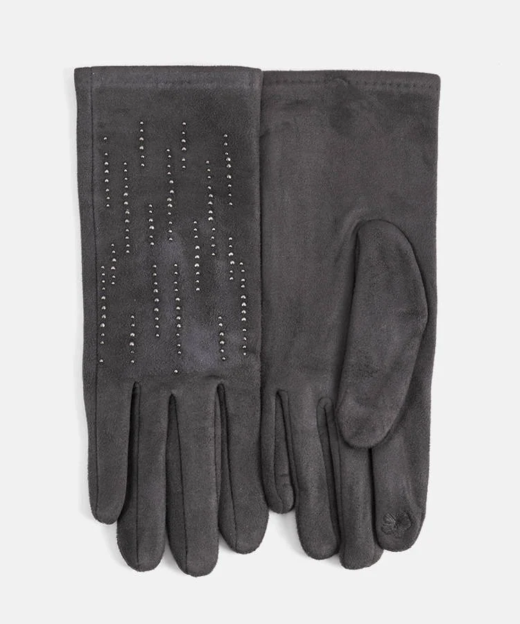 Szare ocieplane rękawiczki Annoti