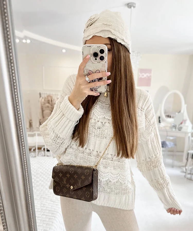 Beżowy czapka z falbankami Zion