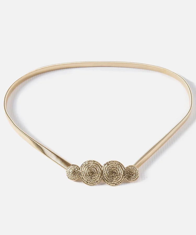 Złoty pasek zdobiony klamerką Silvio