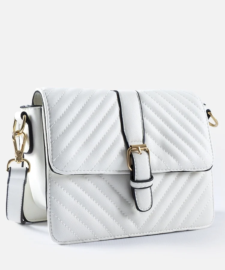 Biała pikowana listonoszka Virgilio