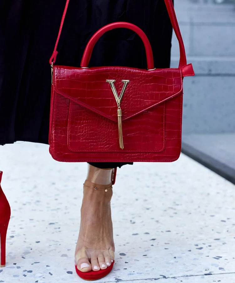 Torebka na ramię z motywem skóry krokodyla Barsa