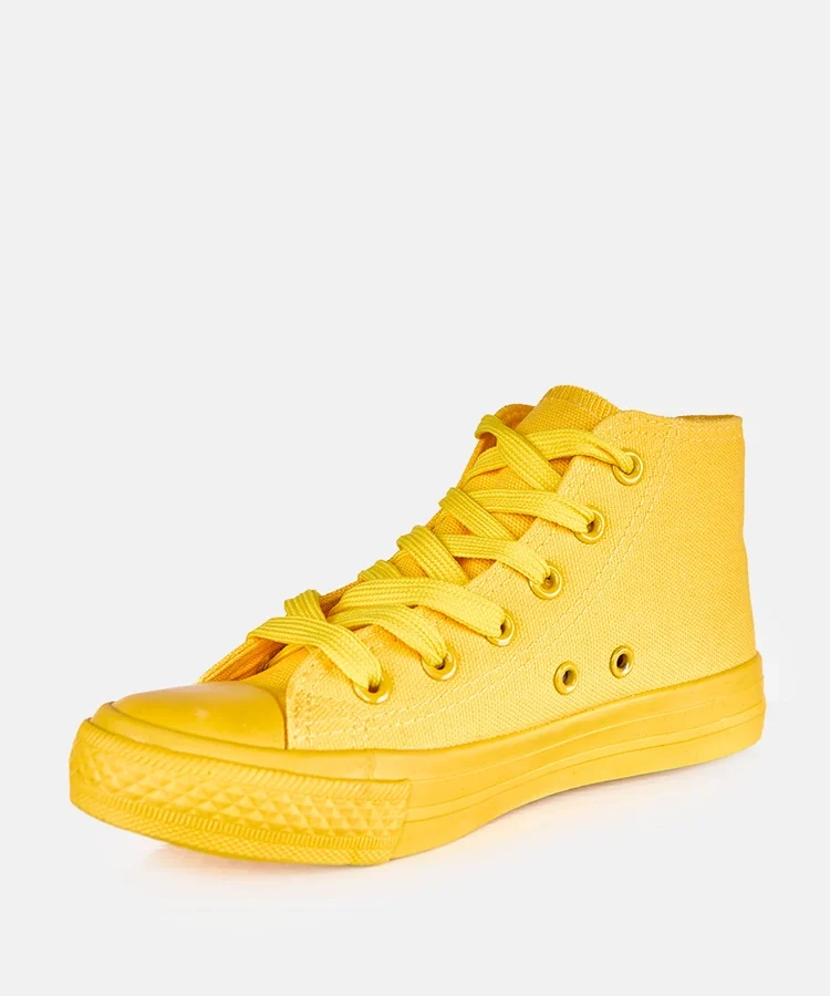 Żółte dziecięce trampki za kostkę Jutta