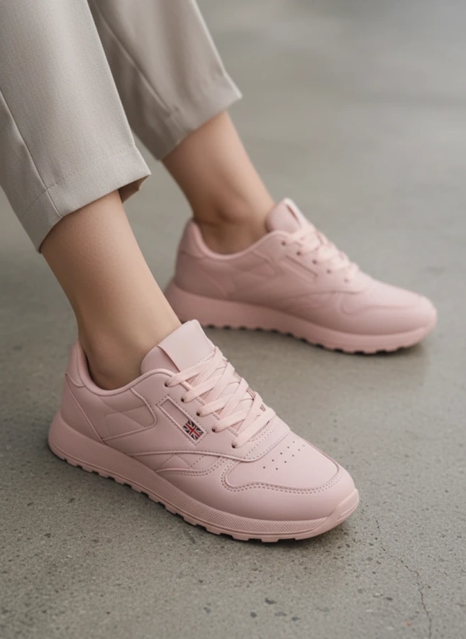 Różowe sneakersy casualowe na platformie Élise