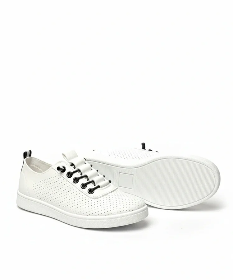 Białe wsuwane tenisówki perforowane Adèle