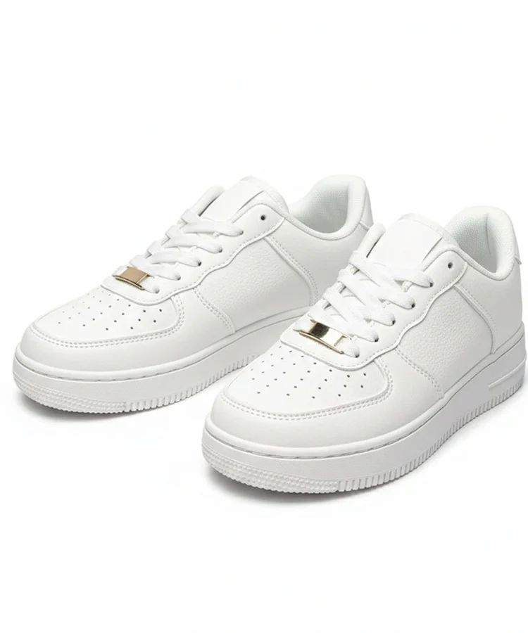 Białe sneakersy na platformie Brigitte