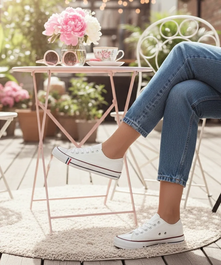 Białe casualowe trampki Manon