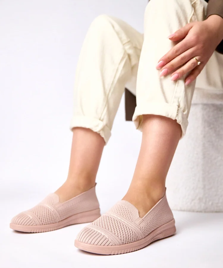 Różowe wsuwane materiałowe tenisówki Noémie