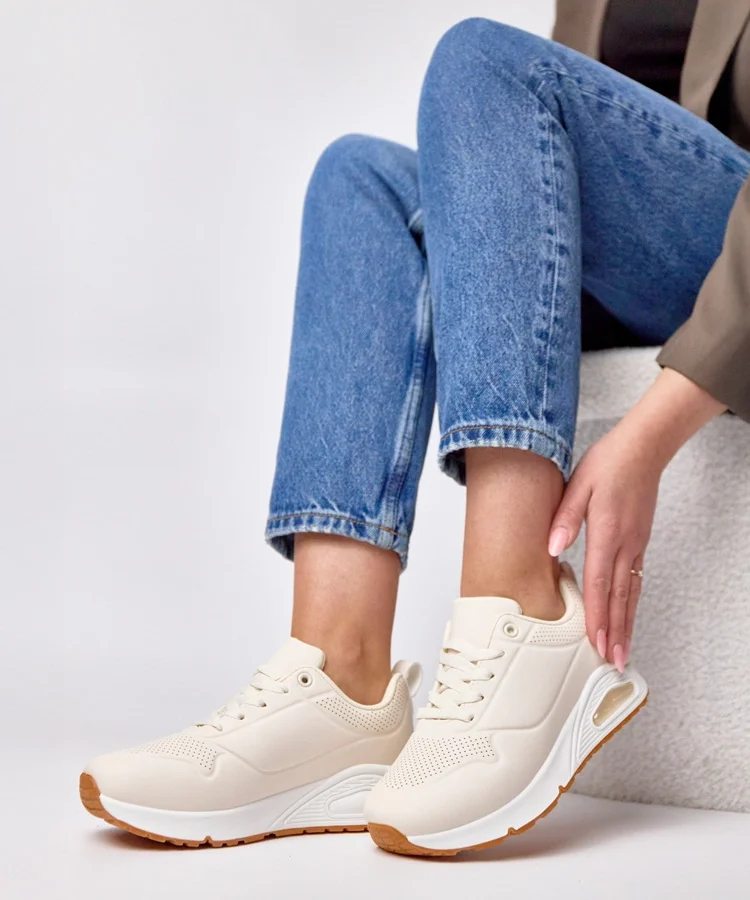 Beżowe sneakersy na grubej podeszwie Sylvie