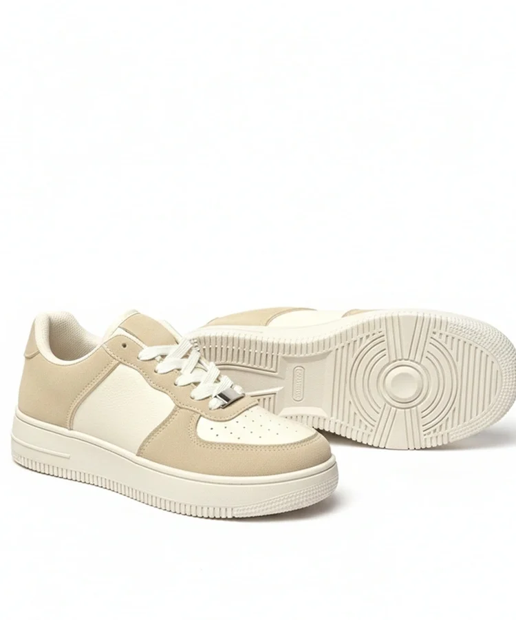 Beżowe sneakersy na platformie Brigitte