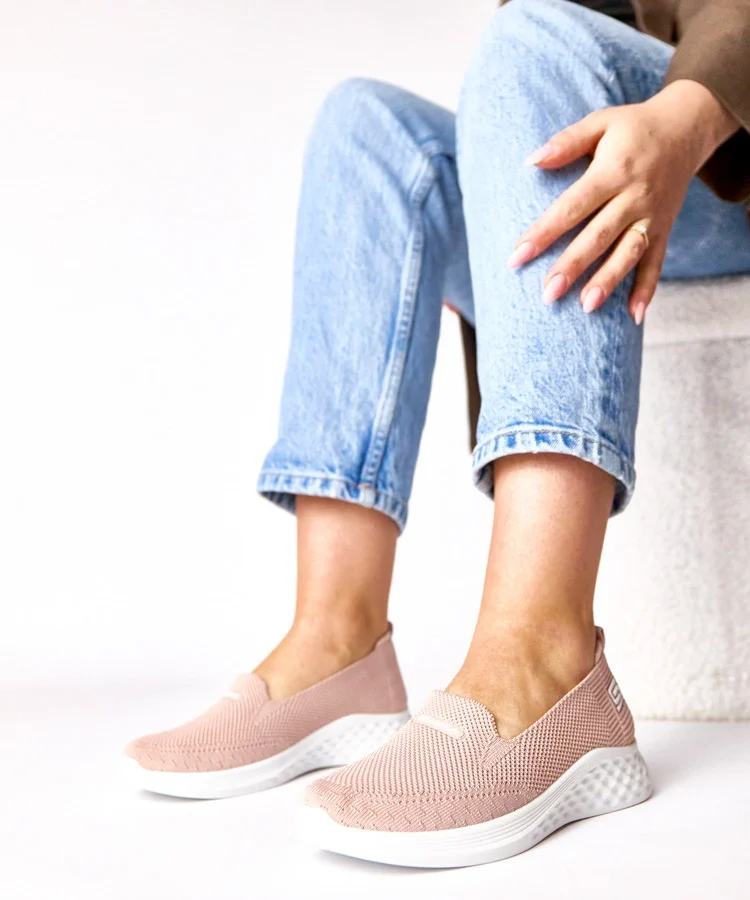 Różowe wsuwane materiałowe tenisówki Zoe